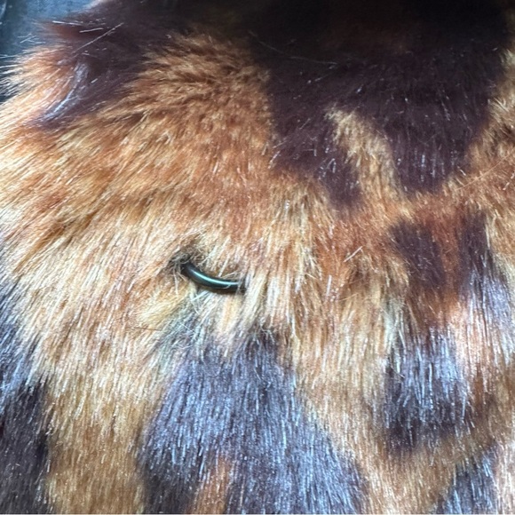 LAUNDRY BY SHELLI SEGAL FAUX FUR BOLERO JACKET ANIMAL PRINT BROWN  COAT ONE SIZE - Picture 11 of 14